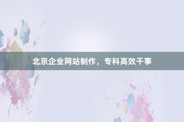 北京企业网站制作，专科高效干事
